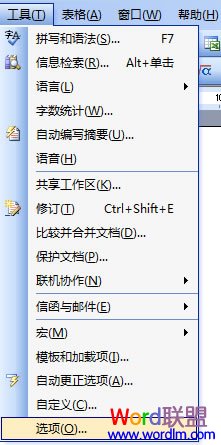 进入工具中的选项